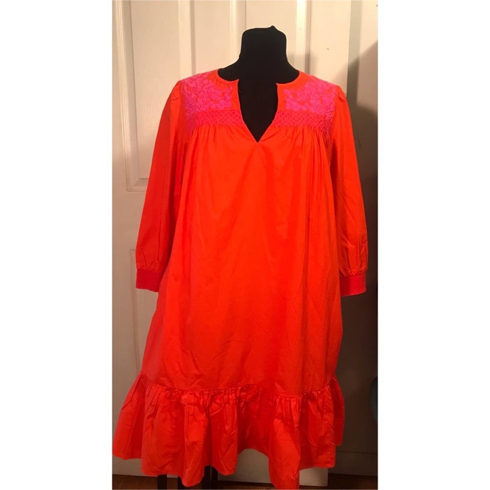 J. Crew NEW Embroidered Popover Dress with Ruffled Hem S - Picture 2 of 10